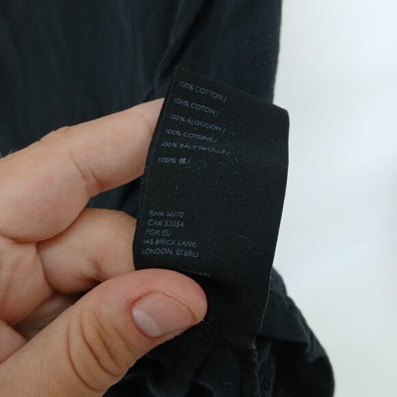 Anthropologie Black Rosamund Tie-Front Tee Womens MD Basic Casual Comfy Cotton - Picture 7 of 11